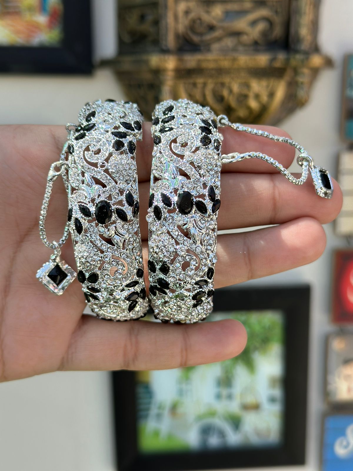 Indian Pakistani Gold Plated Nauratan Multi Kara Bangles