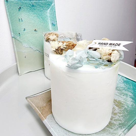 Scented Soy Candle || Fall Candle Cosy Candle Paraffin Free Vegan Dried Flower Candle