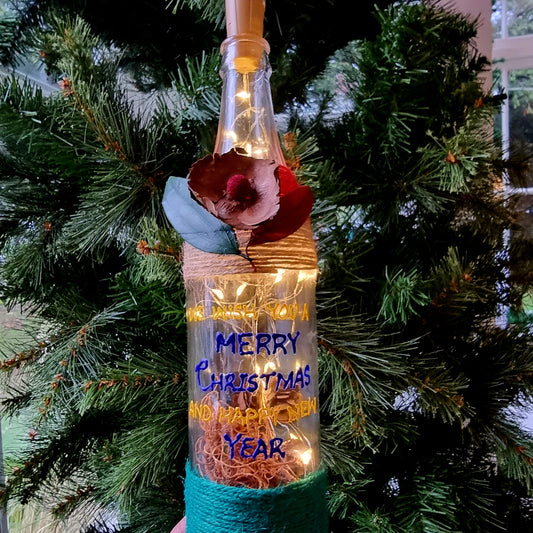 Personalised Christmas light up Bottle