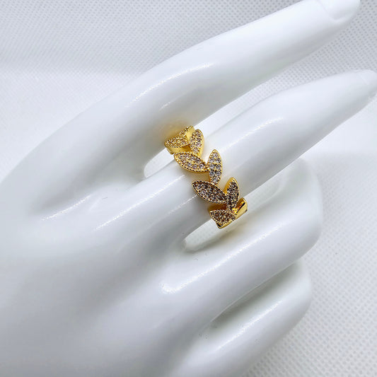 18K Gold Plated Starburst Ring: Polaris Statement Stacking Ring, Gift for Women - Gold Plated Ring