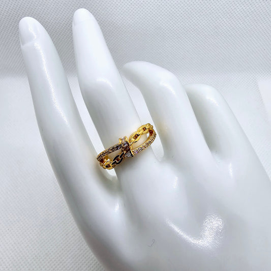 18k Gold Plated Double Band Ring: Tarnish-Free and Unique Gold Ring