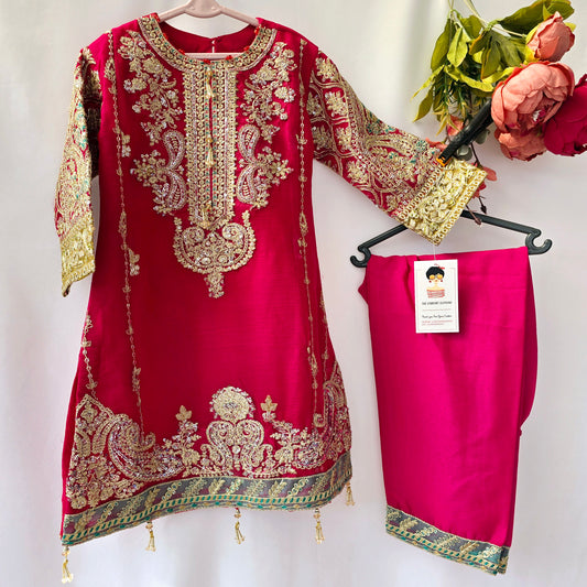 Eid Collection 2025 | Baby Girl Embroidered 3Pc Kameez Shalwar for Eid & Party wear