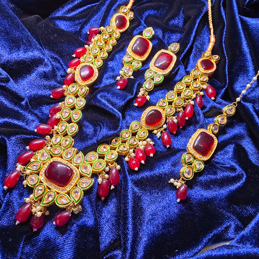 Necklace Mala with Earrings Set (Indian/Pakistani Bridal/Party wear jewellery)