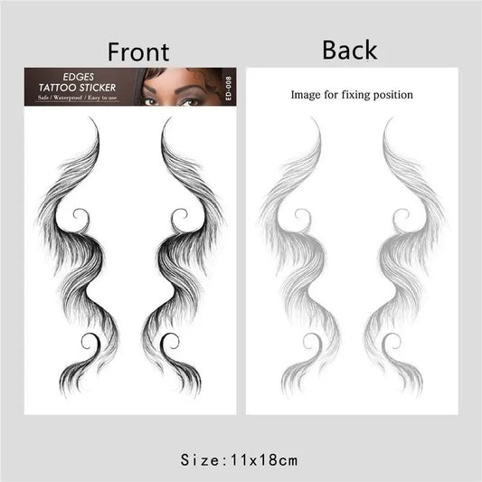 Hair Tattoo Stickers Edge Black Hairline Decals Women Fringe Tattoos Curly