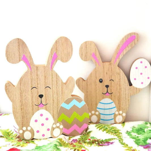 Easter Theme Natural Wood Display Decorations || Easter Spring Decoration, Easter Gift, Easter Table Decoration, Easter Sign Plaque