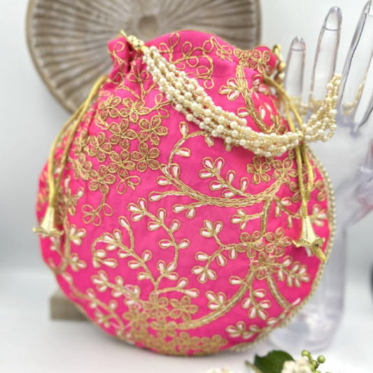 Traditional New Designer Embroidered Favour Bag Potli Bag. Handcrafted Purse Wedding Purse. Perfect Gift For Girl. Evening Bags