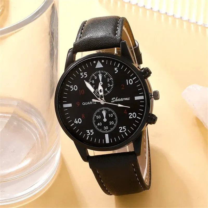 5PCS Set Fashion Mens Sports Watches Man Business Quartz Wristwatch