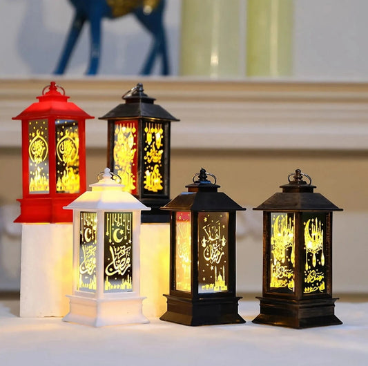 Ramadan Lantern Lamp Eid Mubarak LED Light Muslim Ornament Party Hanging Decor