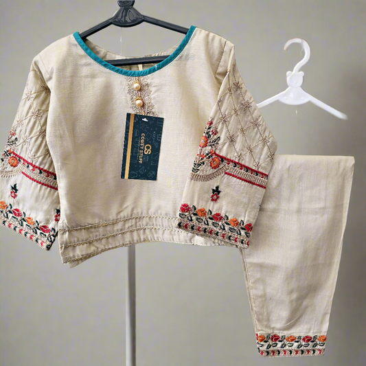 Baby Girl Embroidered Lawn Dress || Pakistani/ Indian and Asian Wedding, Party and Occasion Clothing || Kids Ethnic/ Formal Wear